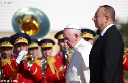 voyage,pape,françois,azerbaidjan,cérémonie,bienvenue,palais présidentiel,ganjlik